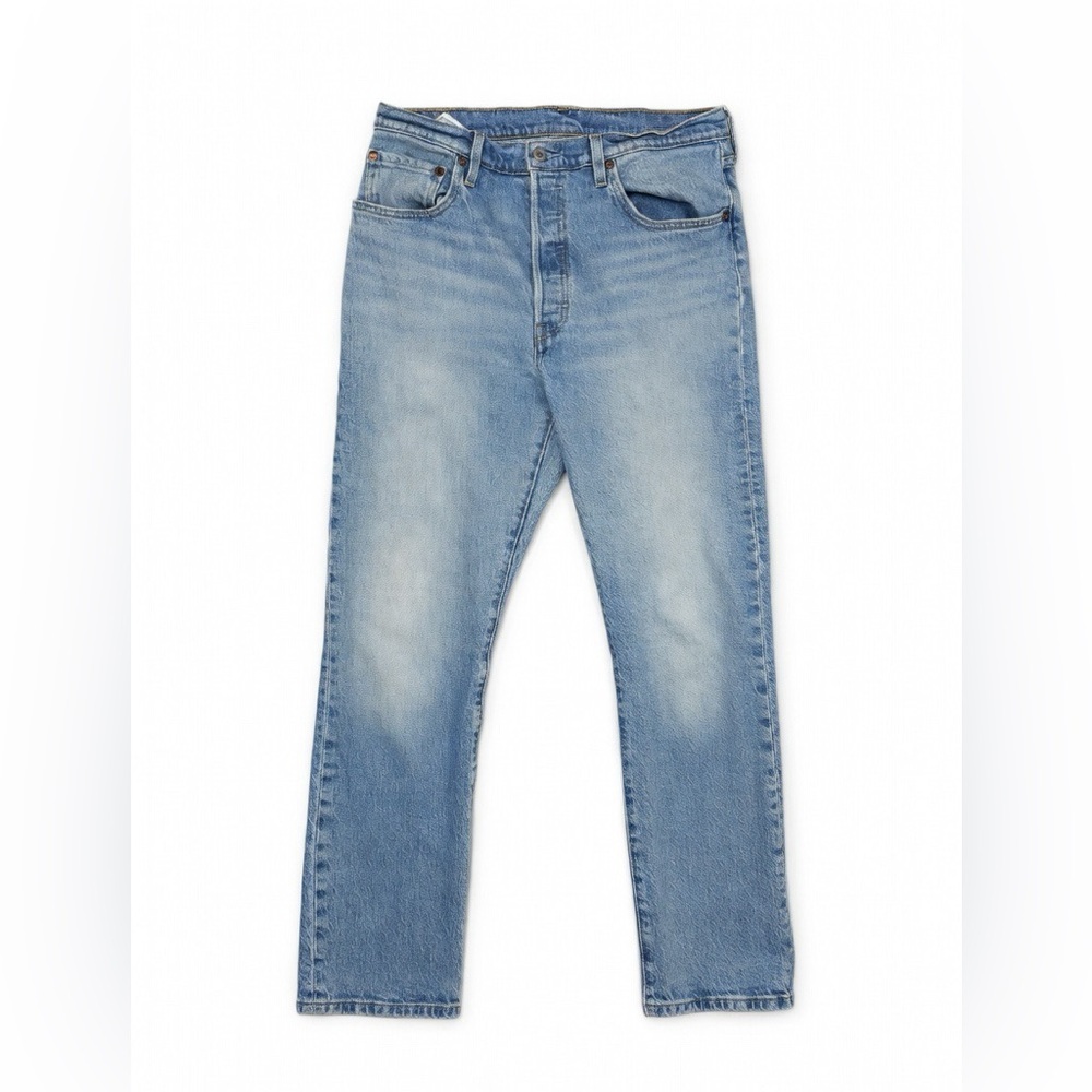 Levi's 501 Button Fly Faded Light Wash Straight Jeans